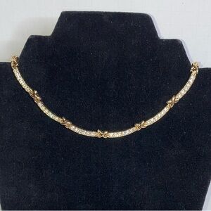 Gorgeous Gold-Tone & Rhinestones Choker